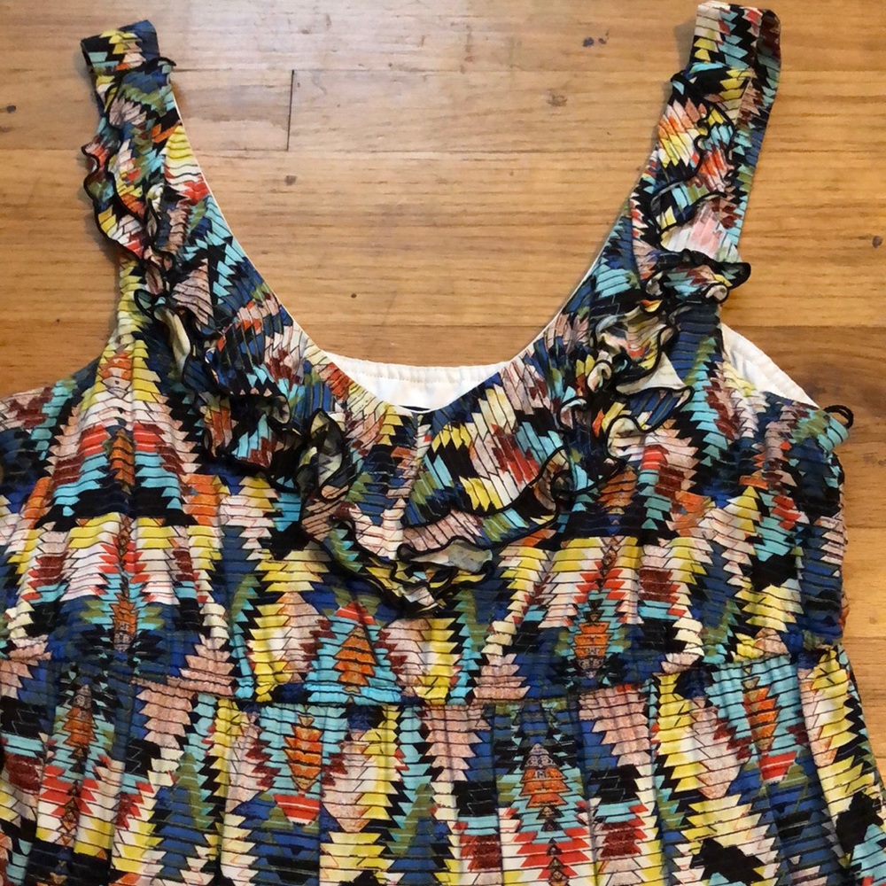 Like New! Adorable Multi-Color Sleeveless Dress - Picture 3 of 5